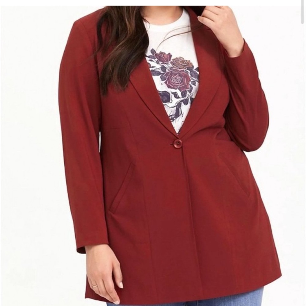 Red Long Blazer